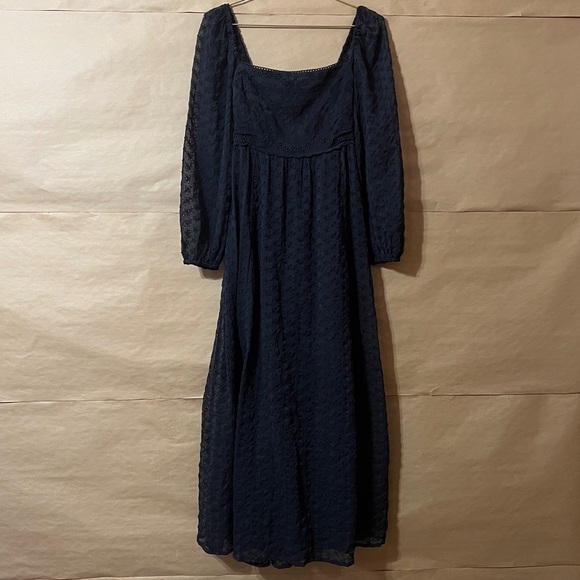 Free People | Malina Maxi Dress Eyelet Embroidered Babydoll Dark Scales Size XS - Picture 1 of 14